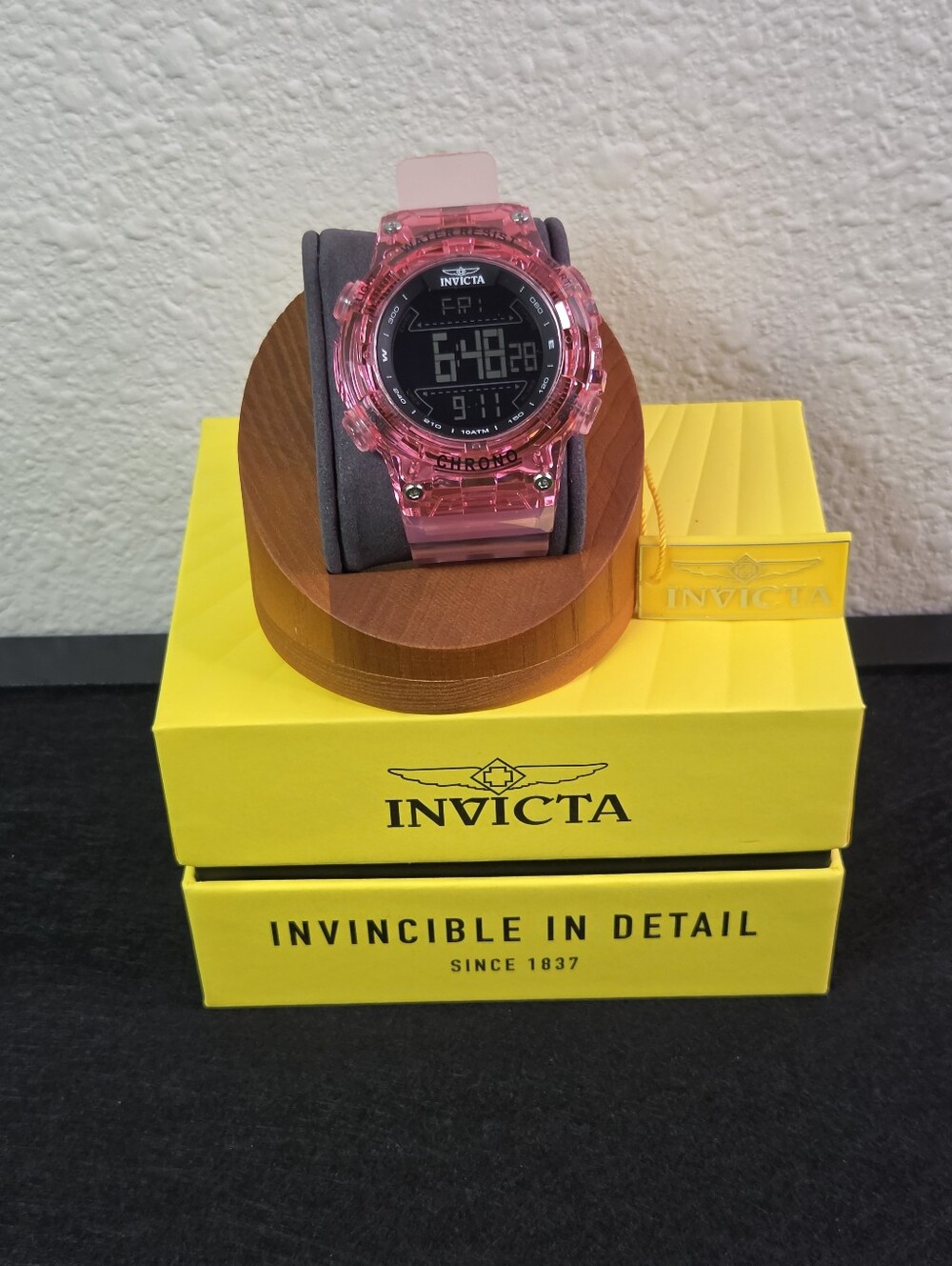Invicta Racing Burnout 52mm Men's Digital Watch Transparent Pink Black 49047